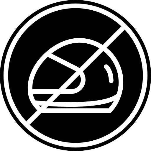 No helmet symbol  icon