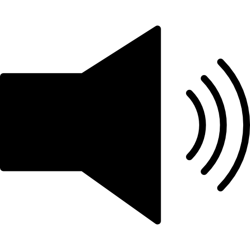 haut-parleur avec contour des ondes sonores  Icône