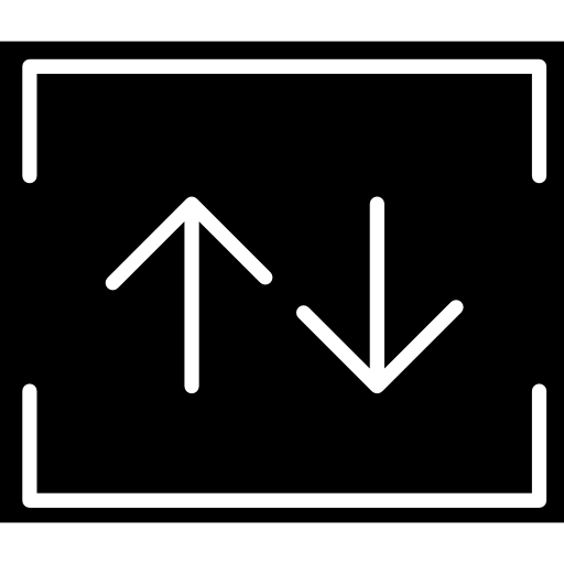 señal de ascensor del museo con flechas hacia arriba y hacia abajo  icono