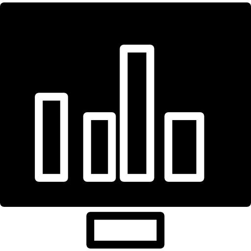 Computer monitor with bar graph  icon