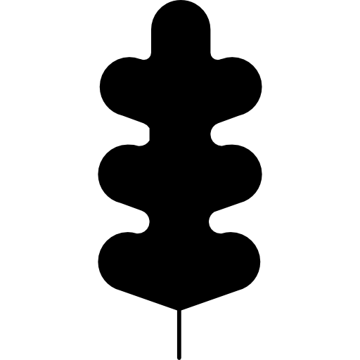pflanzenblatt mit unregelmäßigen kurven  icon