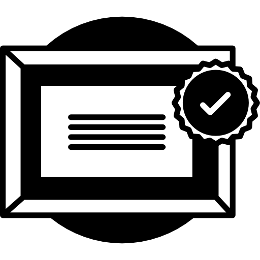 certificado con marco  icono
