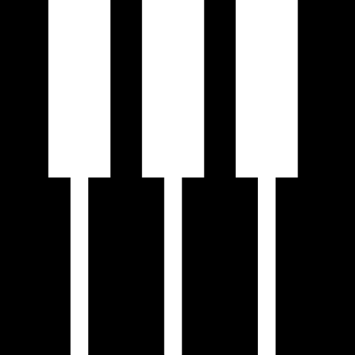 Piano keyboard keys silhouette  icon