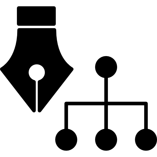 Calligraphy pen tip with hierarchical structure  icon