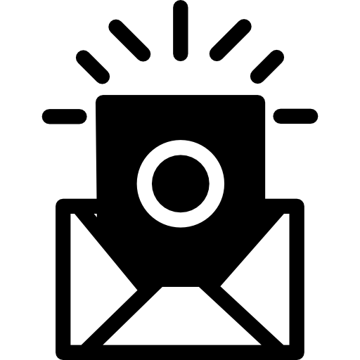 Open envelope with surprise  icon