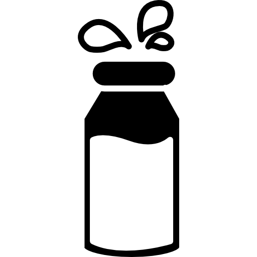 Bottle of milk with droplets  icon