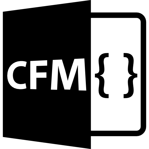 extensión de formato de archivo cfm con corchetes cerrados y abiertos  icono