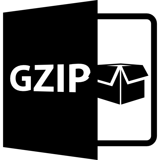 GZIP open file format with box  icon