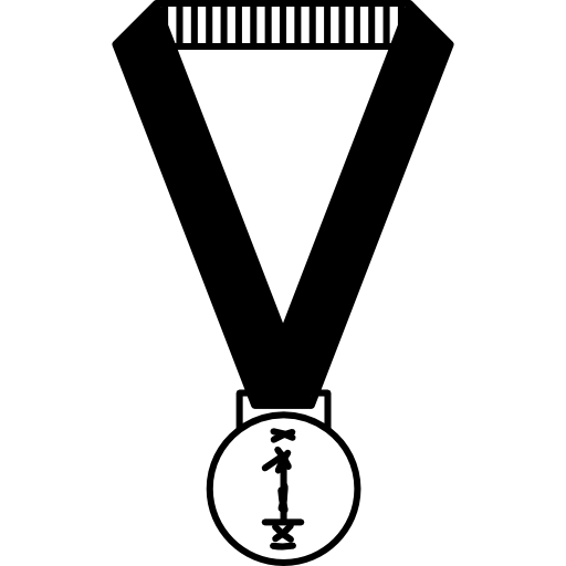Medal hanging of a ribbon  icon