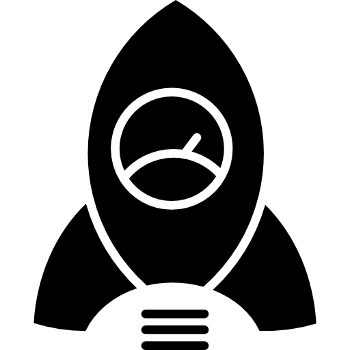 Rocket with speedometer shape on it  icon