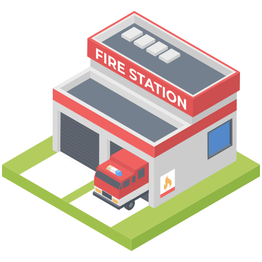 Fire station Generic Isometric icon