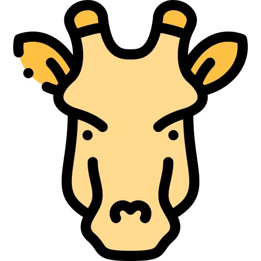 giraffe Detailed Rounded Lineal color icon