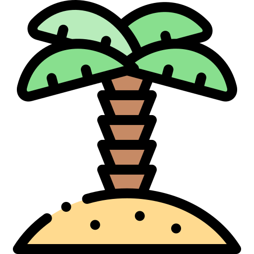 Palm tree Detailed Rounded Lineal color icon