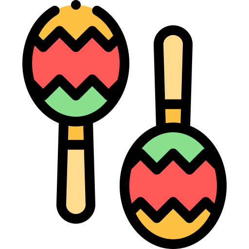 Maracas Detailed Rounded Lineal color icon