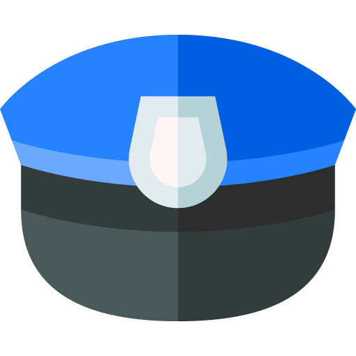 sombrero de policía Basic Straight Flat icono