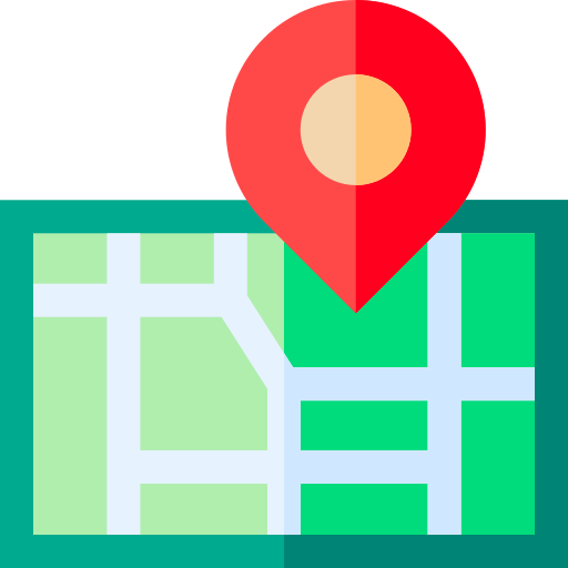 mapa de la ciudad Basic Straight Flat icono