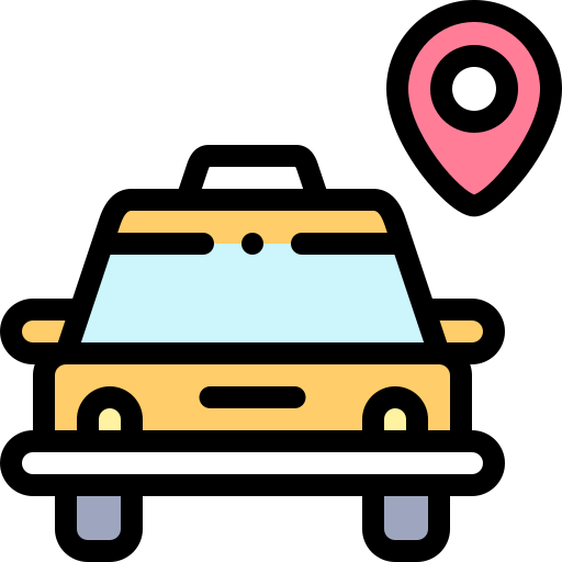 タクシー Detailed Rounded Lineal color icon