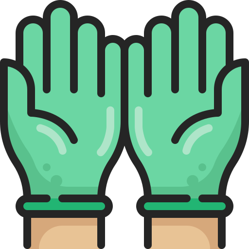 des gants en caoutchouc Generic Outline Color Icône