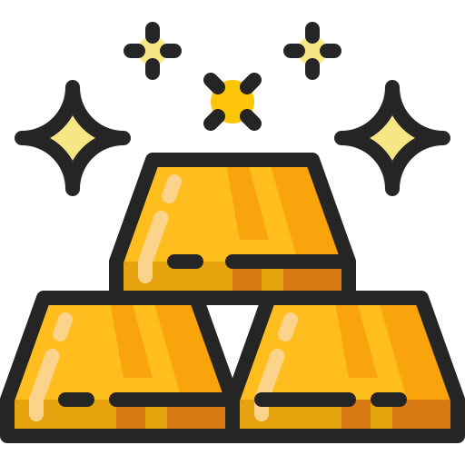 Gold Bars Generic Outline Color icon