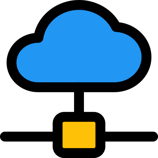 red en la nube Pixel Perfect Lineal Color icono