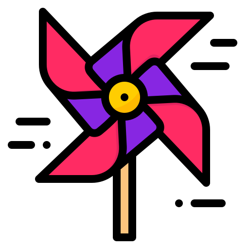 pinwheel mynamepong Lineal Color Ícone