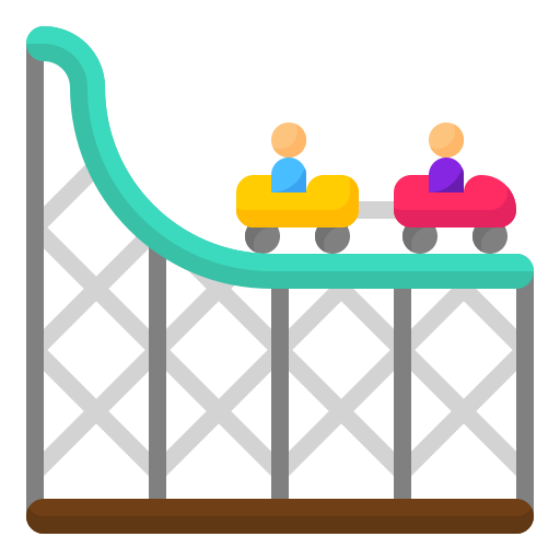Roller coaster mynamepong Flat icon