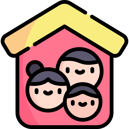 가족 Kawaii Lineal color icon
