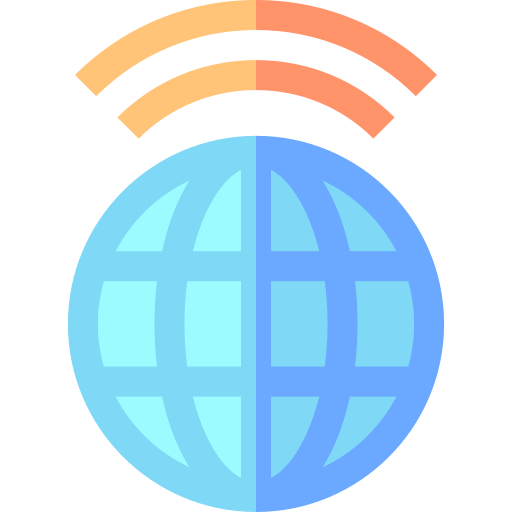 wereldwijde communicatie Basic Straight Flat icoon
