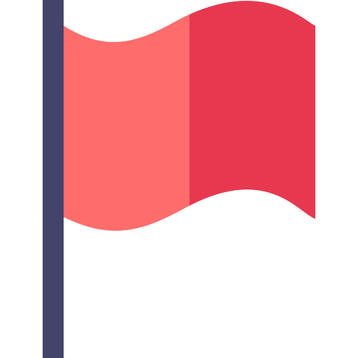 bandiera rossa Basic Straight Flat icona