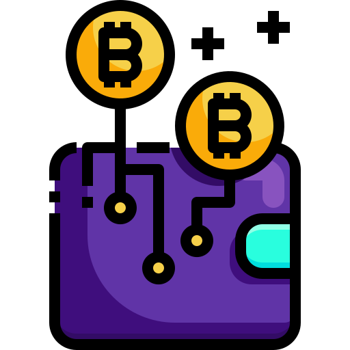 portfel bitcoinów Justicon Lineal Color ikona