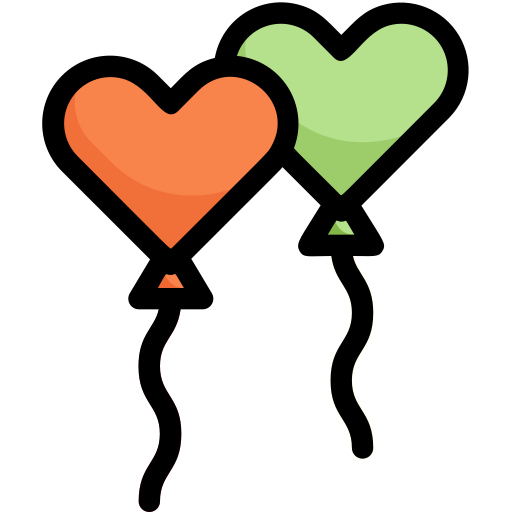 Сердце воздушный шар Generic Outline Color иконка