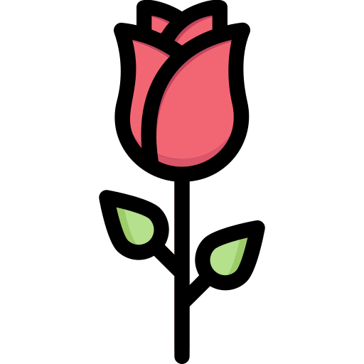 バラの花 Generic Outline Color icon