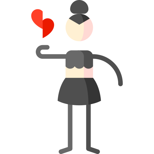 Broken heart Puppet Characters Flat icon