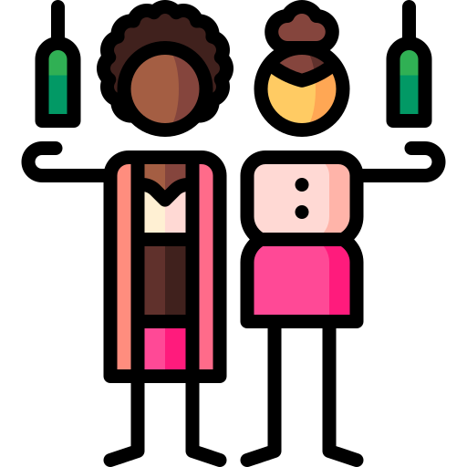 Female Puppet Characters Lineal Color icon