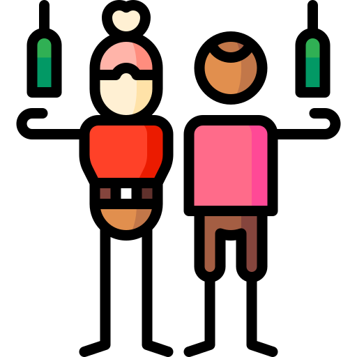 Male Puppet Characters Lineal Color icon