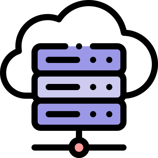 servidor en la nube Detailed Rounded Lineal color icono