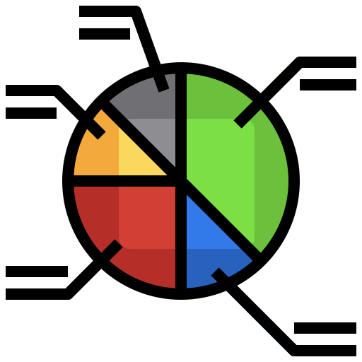 파이 차트 Surang Lineal Color icon