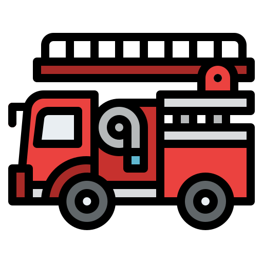wóz strażacki Iconixar Lineal Color ikona