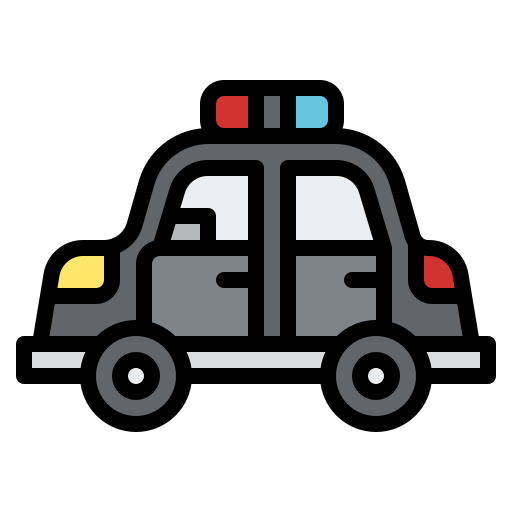 carro de polícia Iconixar Lineal Color Ícone
