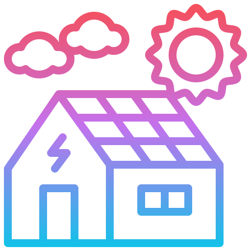 Solar house Iconixar Gradient icon