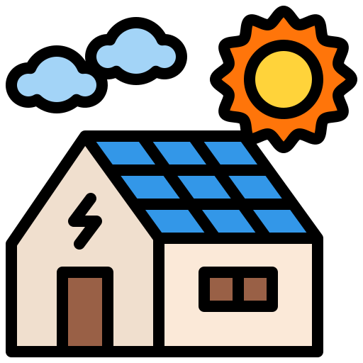 casa solar Iconixar Lineal Color icono