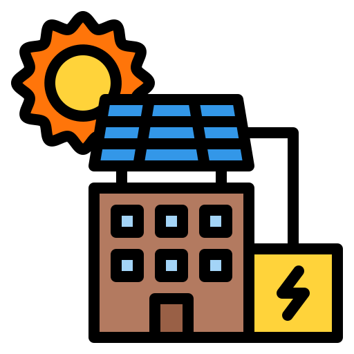 Solar panel Iconixar Lineal Color icon