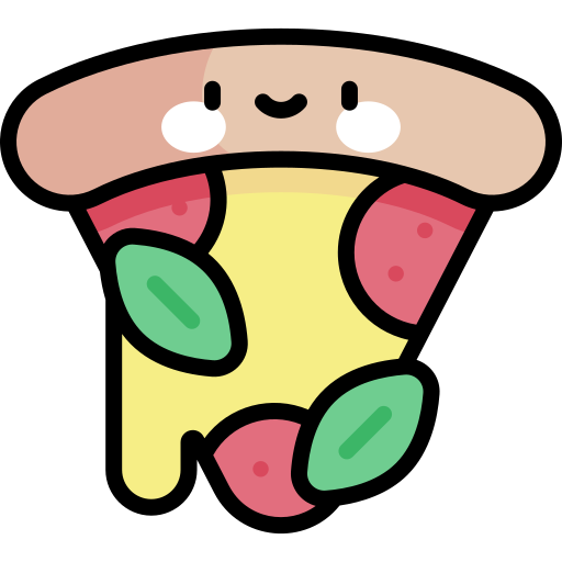 pizza Kawaii Lineal color ikona