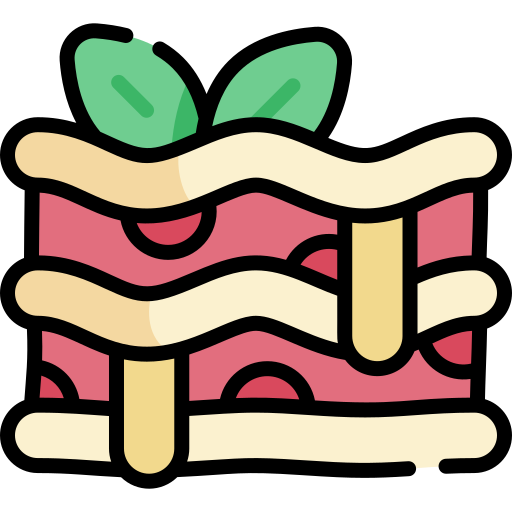 Lasagna Kawaii Lineal color icon