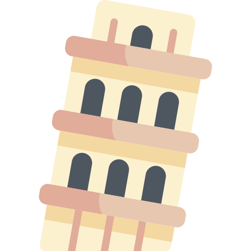 Пизанская башня Kawaii Flat иконка