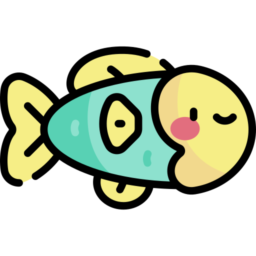 pez Kawaii Lineal color icono