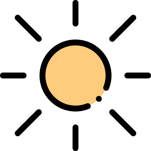 słońce Detailed Rounded Lineal color ikona