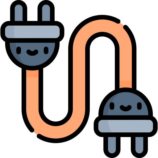 cable de extensión Kawaii Lineal color icono