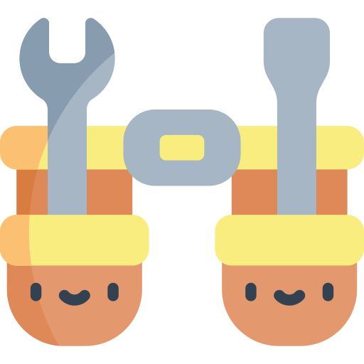 cinturón para herramientas Kawaii Flat icono
