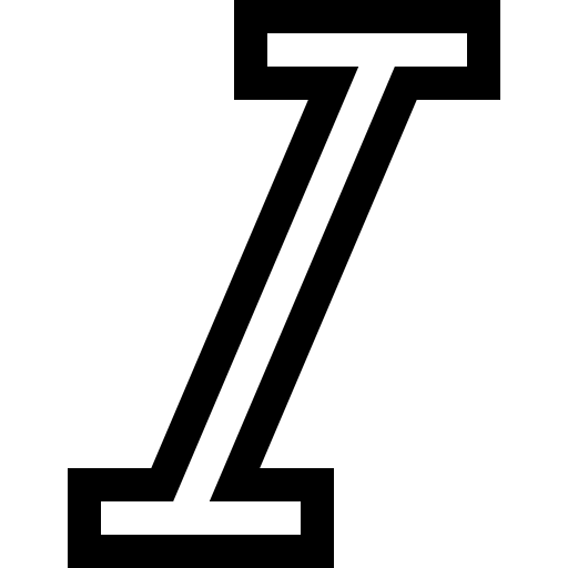 cursief Basic Straight Lineal icoon